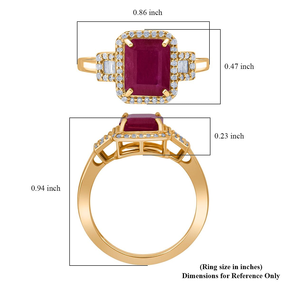 Luxoro AAA Montepuez Ruby, Diamond Ring in 10K Yellow Gold 2.60 ctw (Size 7.0) image number 5