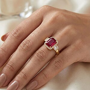 Luxoro AAA Montepuez Ruby, Diamond Ring in 10K Yellow Gold 2.60 ctw (Size 8.0)