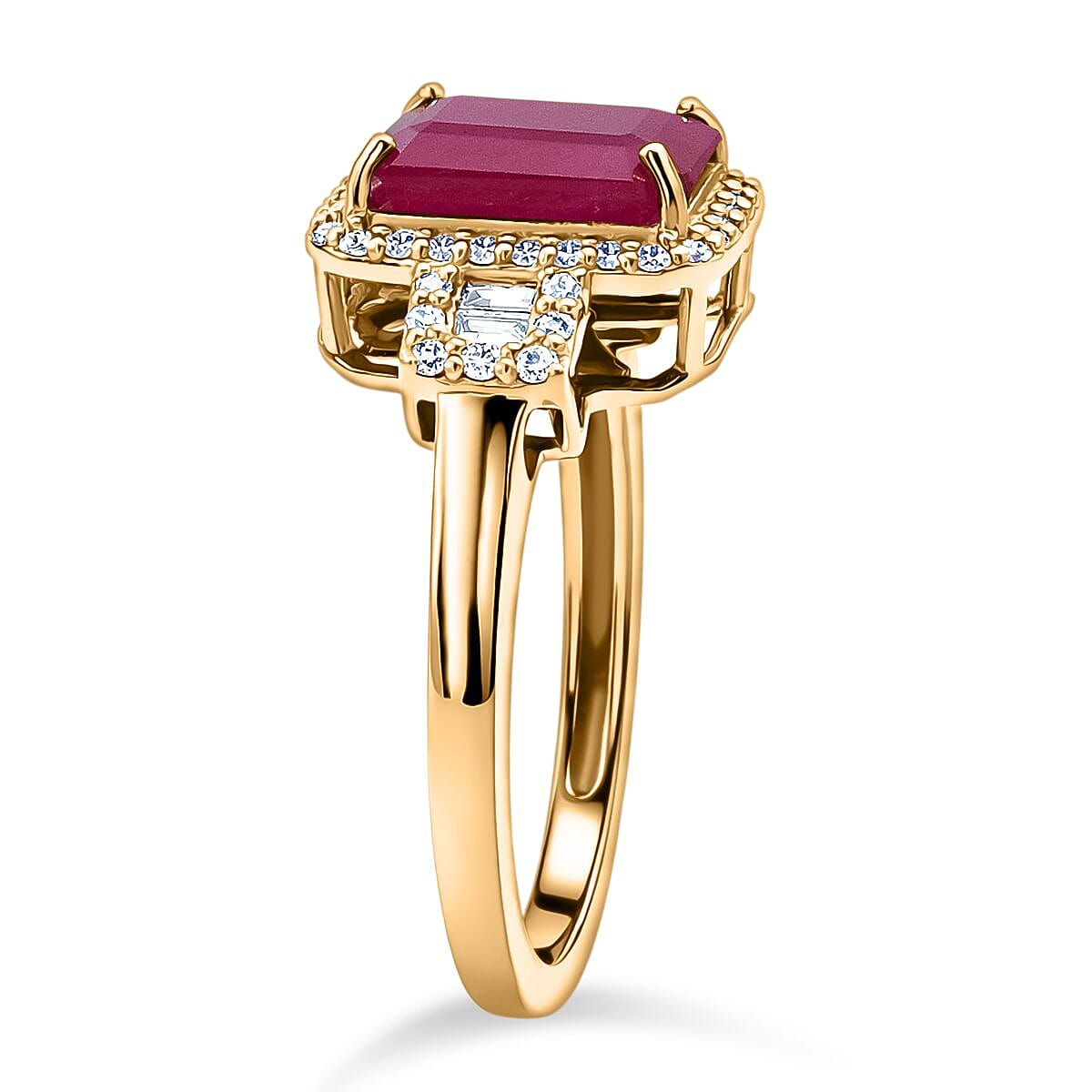 Luxoro AAA Montepuez Ruby, Diamond Ring in 10K Yellow Gold 2.60 ctw (Size 8.0) image number 3