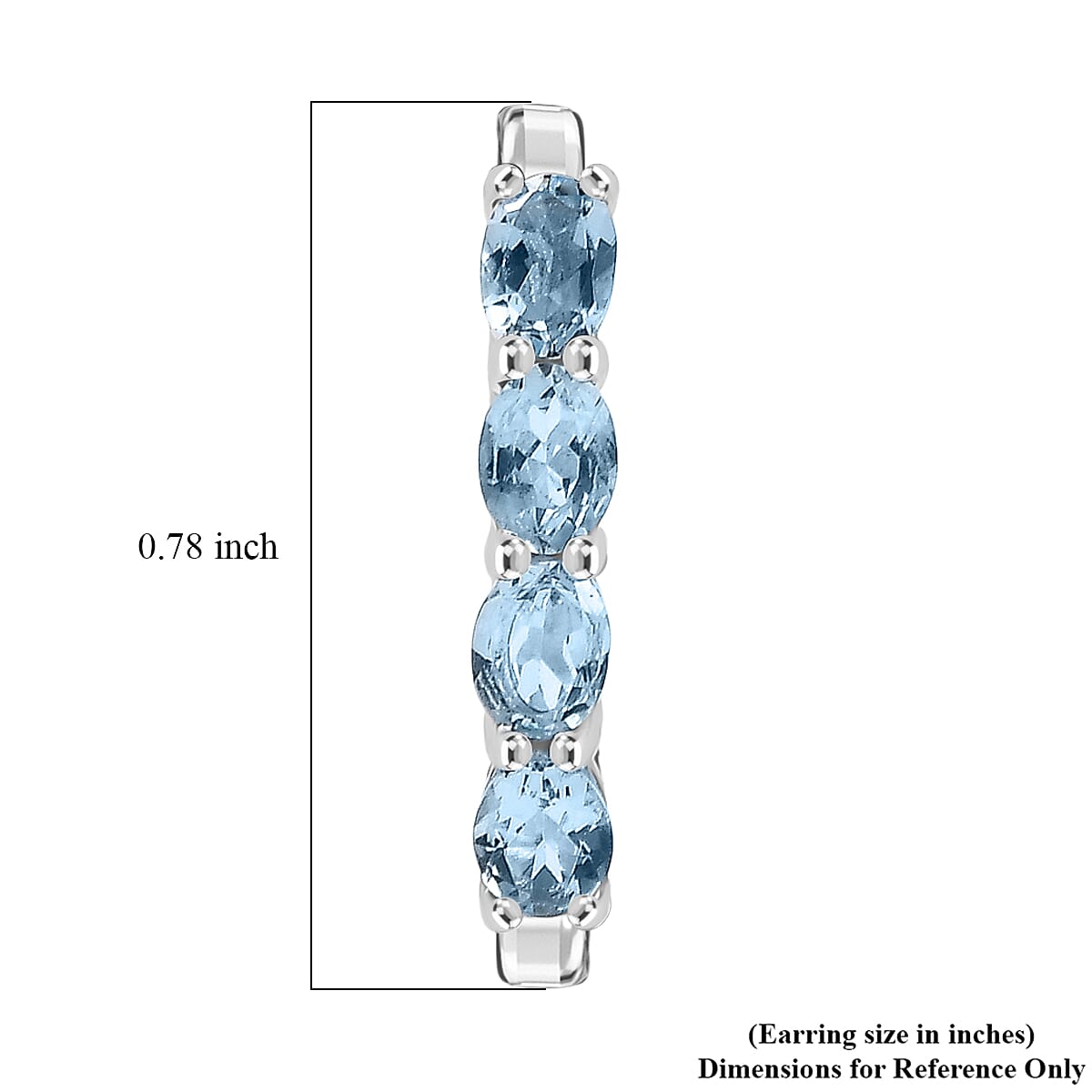 D'Joy Premium Mangoro Aquamarine 1.30 ctw Earrings in Rhodium Over Sterling Silver image number 4