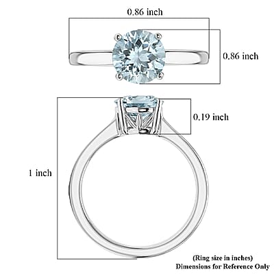 D'Joy Premium Mangoro Aquamarine 1.20 ctw Ring in Rhodium Over Sterling Silver (Size 5.0)