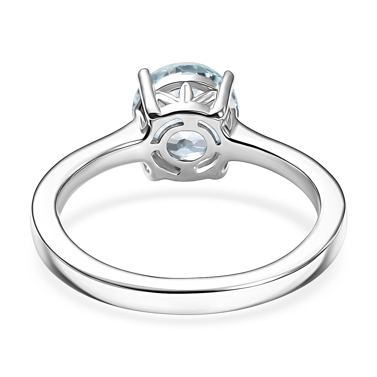 D'Joy Premium Mangoro Aquamarine 1.20 ctw Ring in Rhodium Over Sterling Silver (Size 6.0)