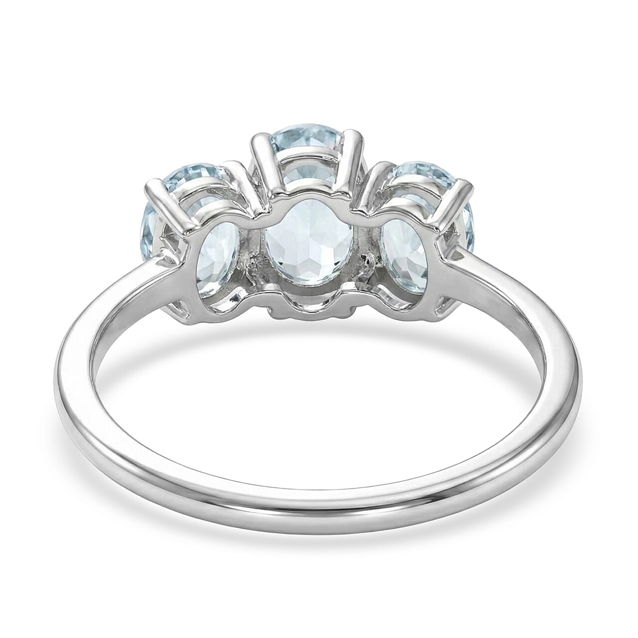 D'Joy Premium Mangoro Aquamarine 1.50 ctw Ring in Rhodium Over Sterling Silver (Size 6.0)