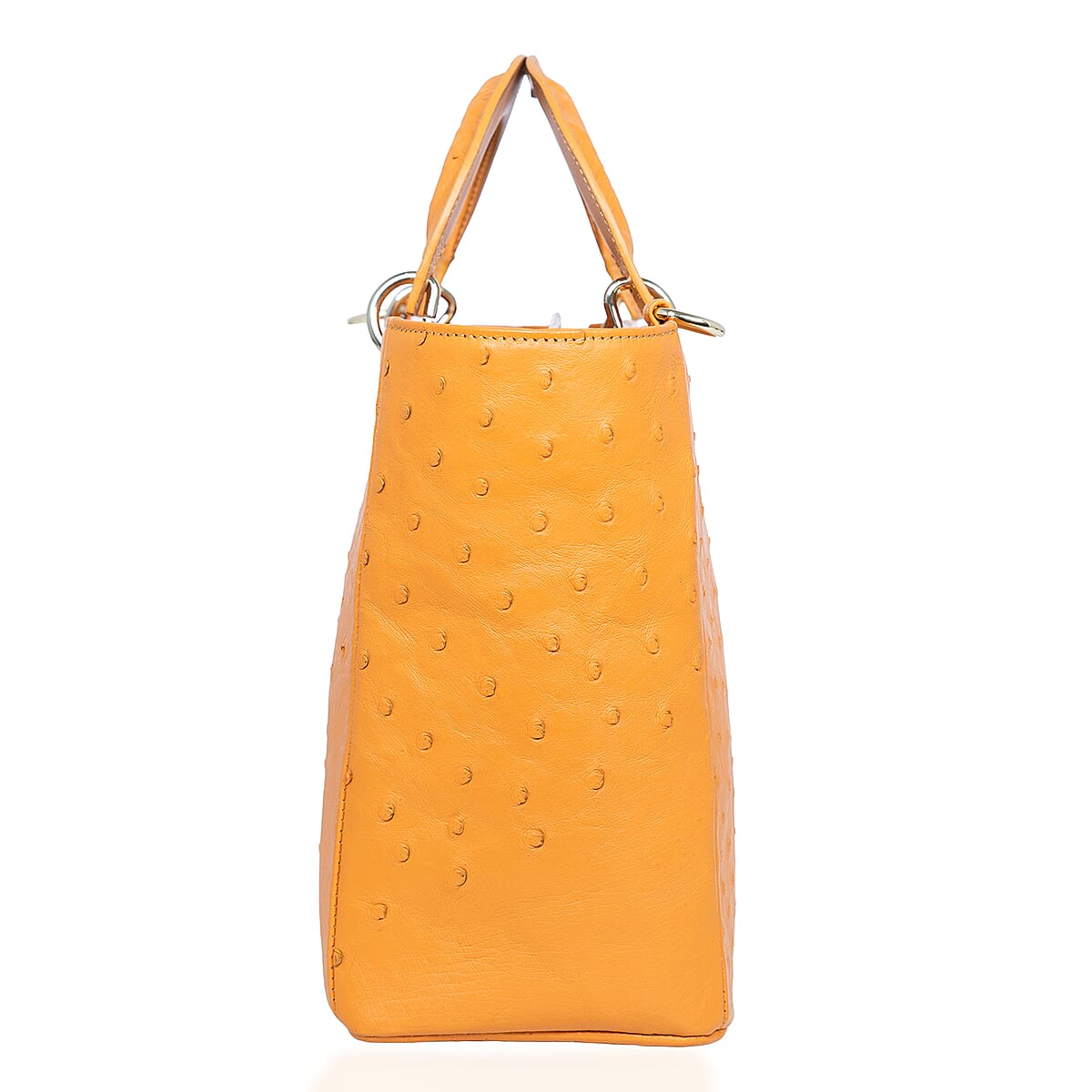 Grand Pelle Camel Genuine Ostrich Leather Tote Bag image number 4