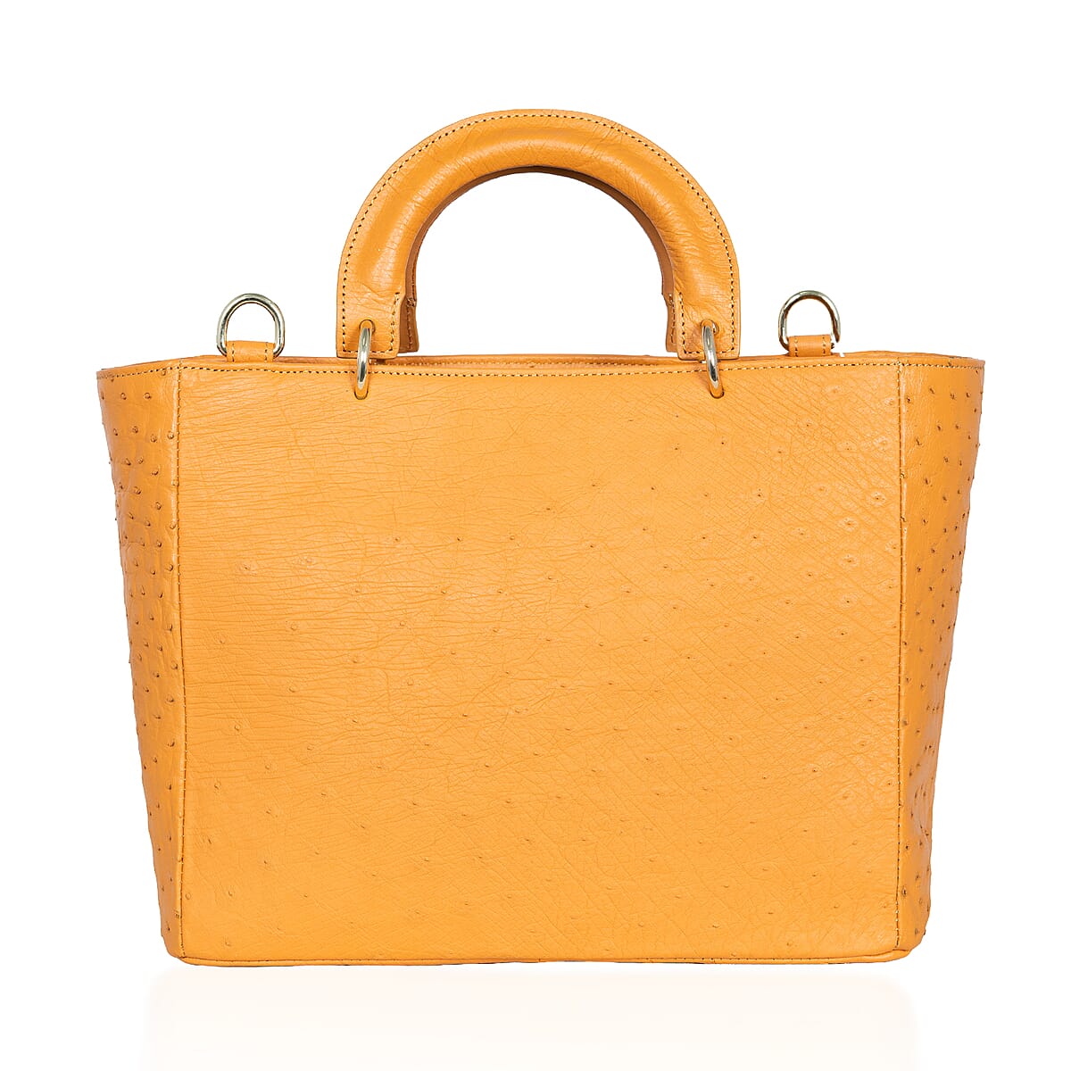 Grand Pelle Camel Genuine Ostrich Leather Tote Bag image number 5