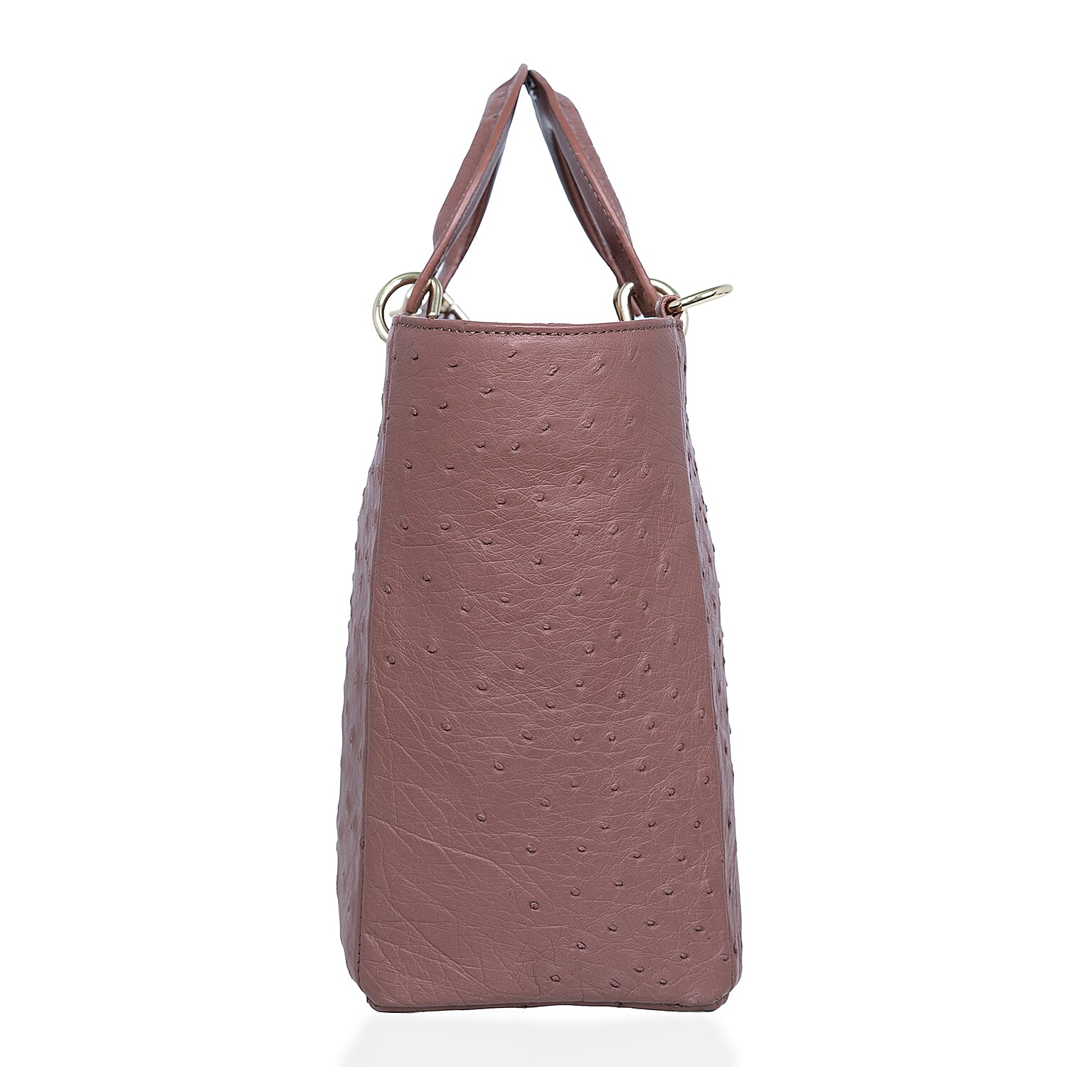 Grand Pelle Brown Genuine Ostrich Leather Tote Bag