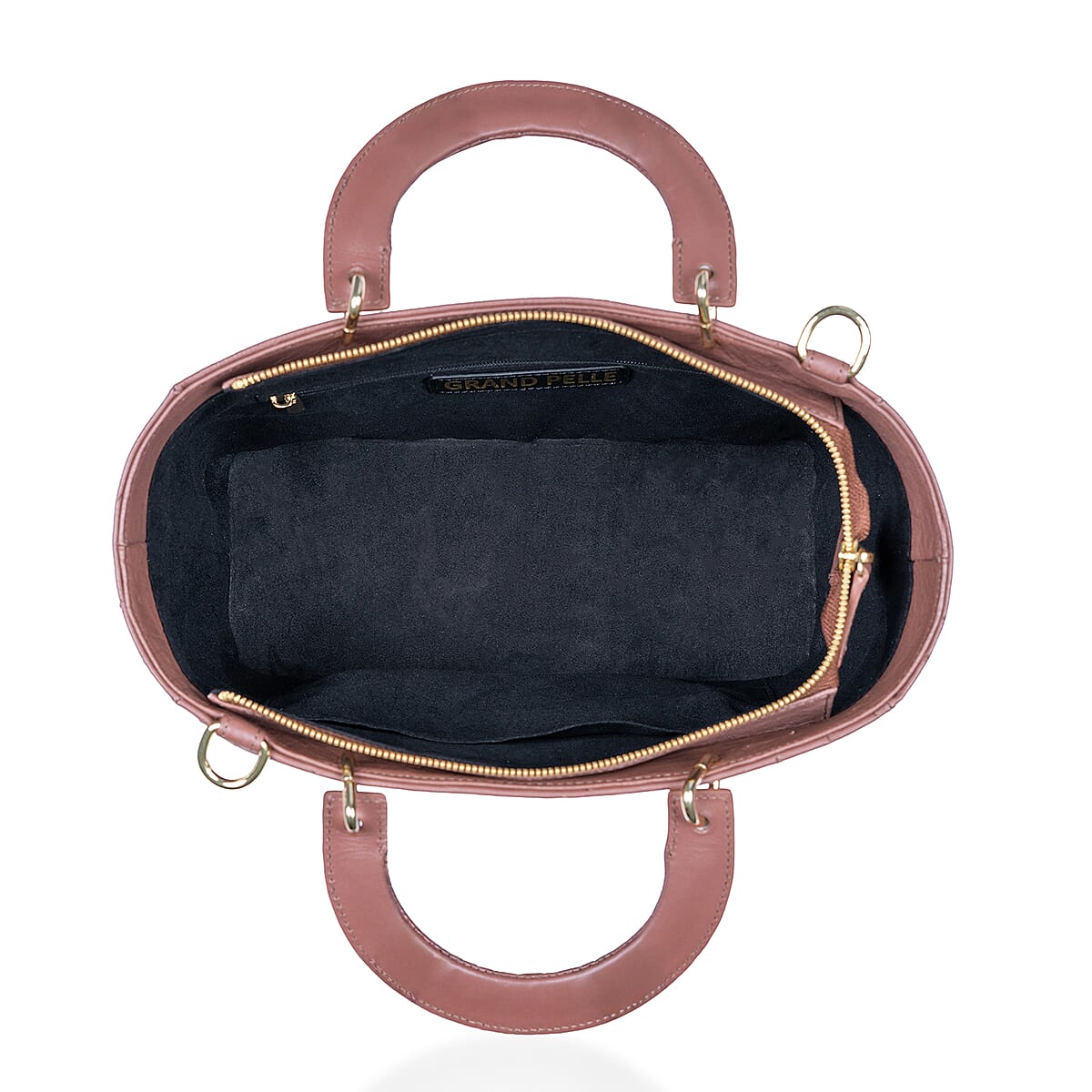 Grand Pelle Brown Genuine Ostrich Leather Tote Bag image number 7