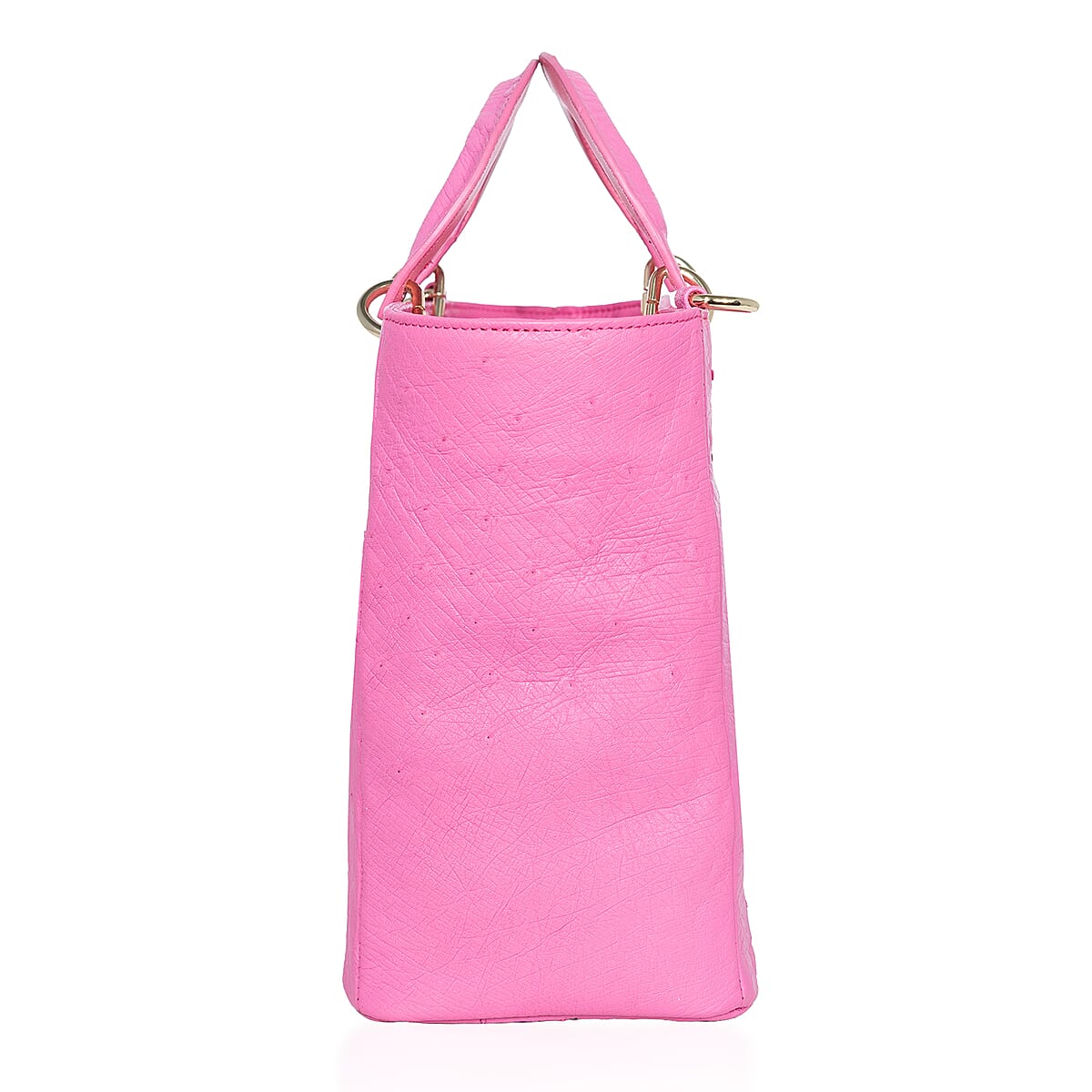 Grand Pelle Pink Genuine Ostrich Leather Tote Bag image number 4