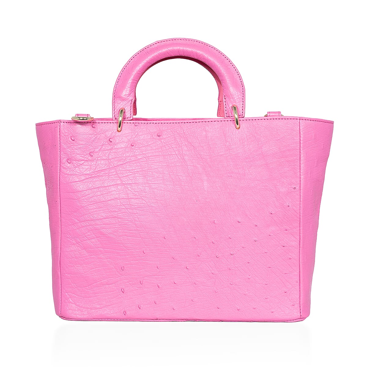 Grand Pelle Pink Genuine Ostrich Leather Tote Bag image number 5