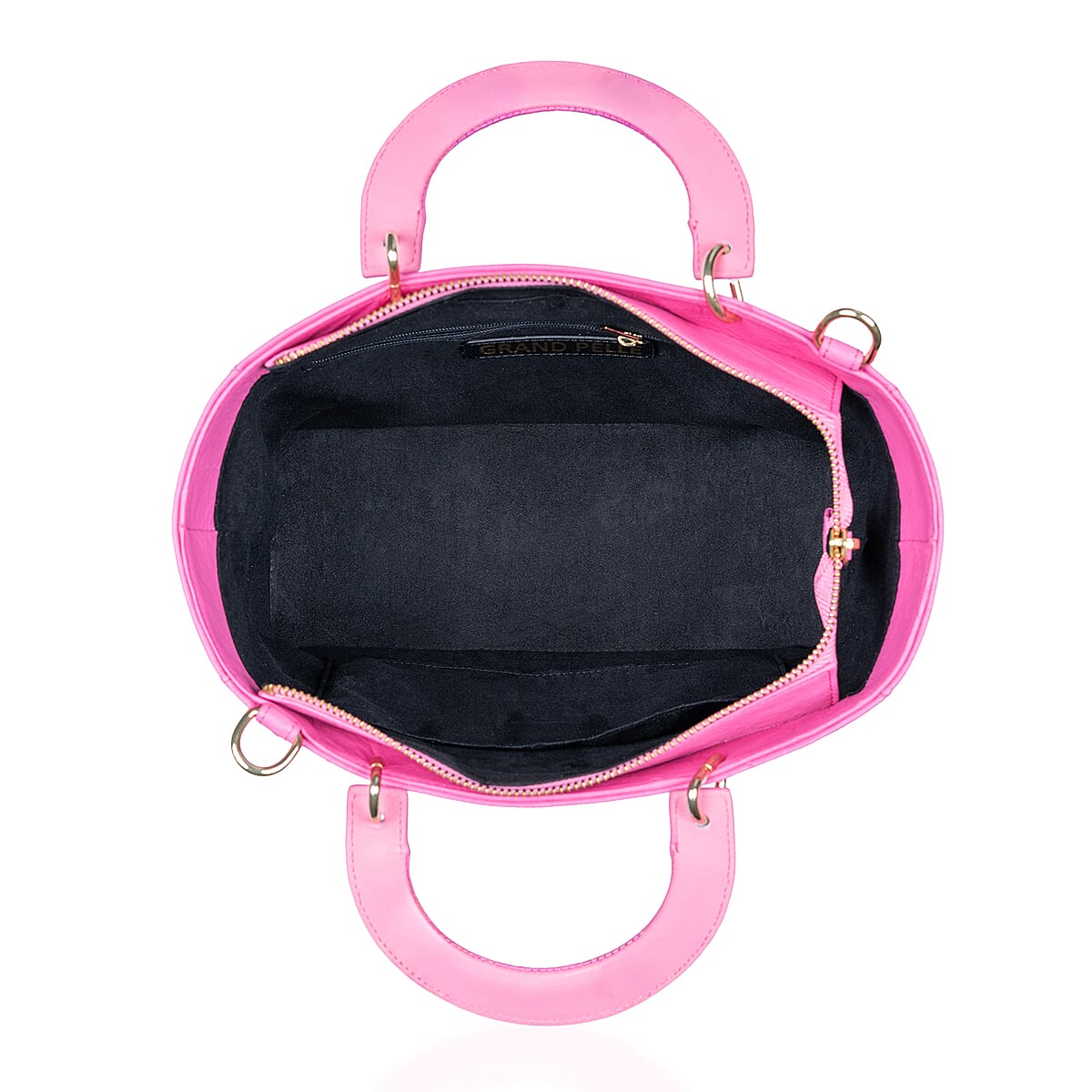 Grand Pelle Pink Genuine Ostrich Leather Tote Bag image number 7