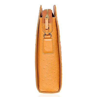 Grand Pelle Camel Genuine Ostrich Leather Crossbody Bag