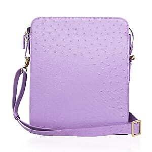 Grand Pelle Purple Genuine Ostrich Leather Crossbody Bag