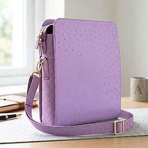 Grand Pelle Purple Genuine Ostrich Leather Crossbody Bag