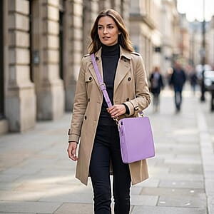 Grand Pelle Purple Genuine Ostrich Leather Crossbody Bag