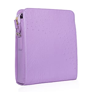 Grand Pelle Purple Genuine Ostrich Leather Crossbody Bag