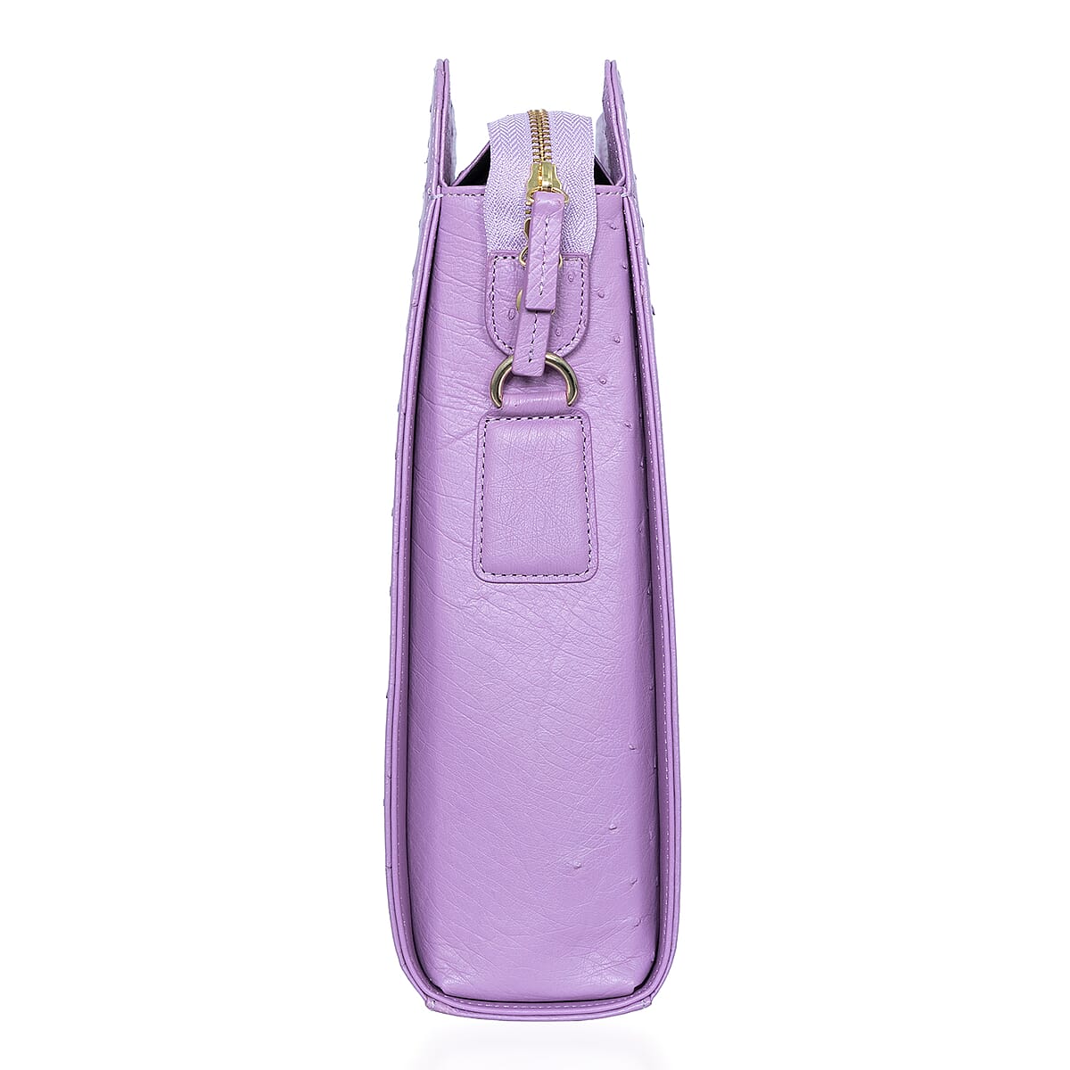 Grand Pelle Purple Genuine Ostrich Leather Crossbody Bag image number 4