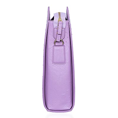 Grand Pelle Purple Genuine Ostrich Leather Crossbody Bag