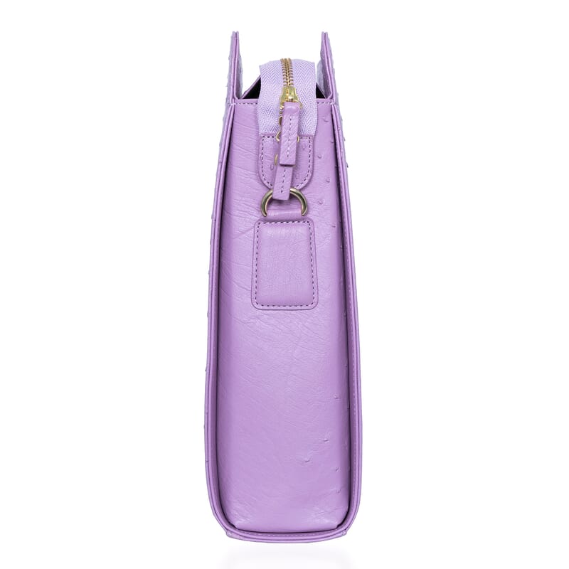 Grand Pelle Purple Genuine Ostrich Leather Crossbody Bag