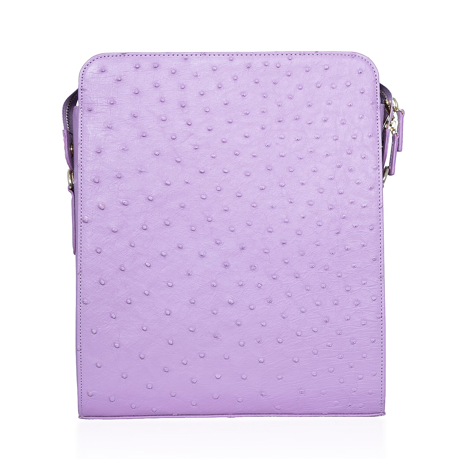 Grand Pelle Purple Genuine Ostrich Leather Crossbody Bag