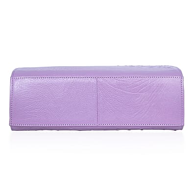 Grand Pelle Purple Genuine Ostrich Leather Crossbody Bag