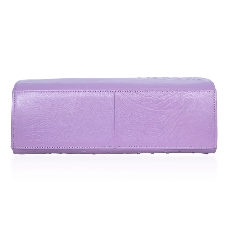 Grand Pelle Purple Genuine Ostrich Leather Crossbody Bag