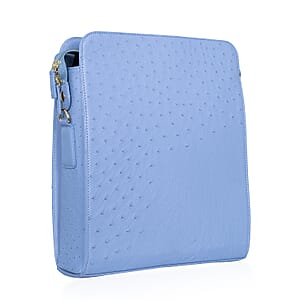 Grand Pelle Blue Genuine Ostrich Leather Crossbody Bag