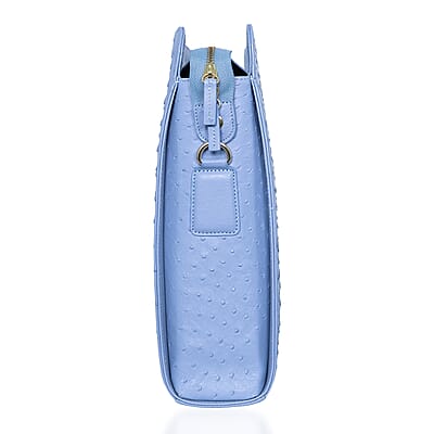 Grand Pelle Blue Genuine Ostrich Leather Crossbody Bag