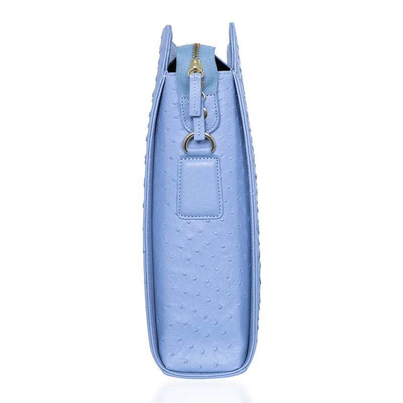 Grand Pelle Blue Genuine Ostrich Leather Crossbody Bag