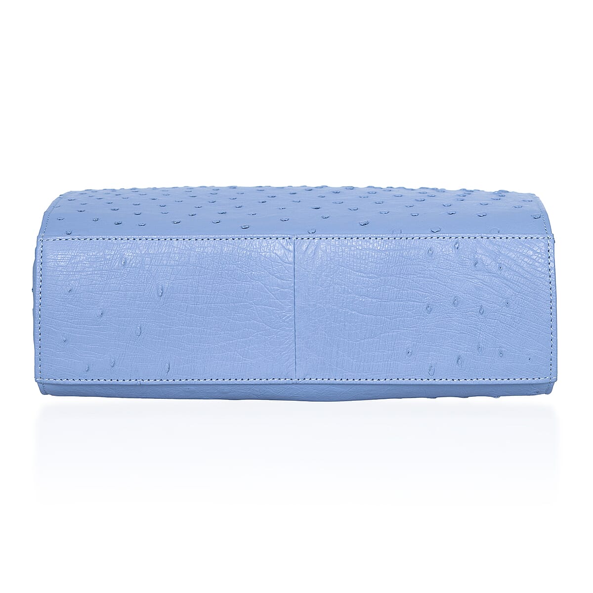 Grand Pelle Blue Genuine Ostrich Leather Crossbody Bag image number 6