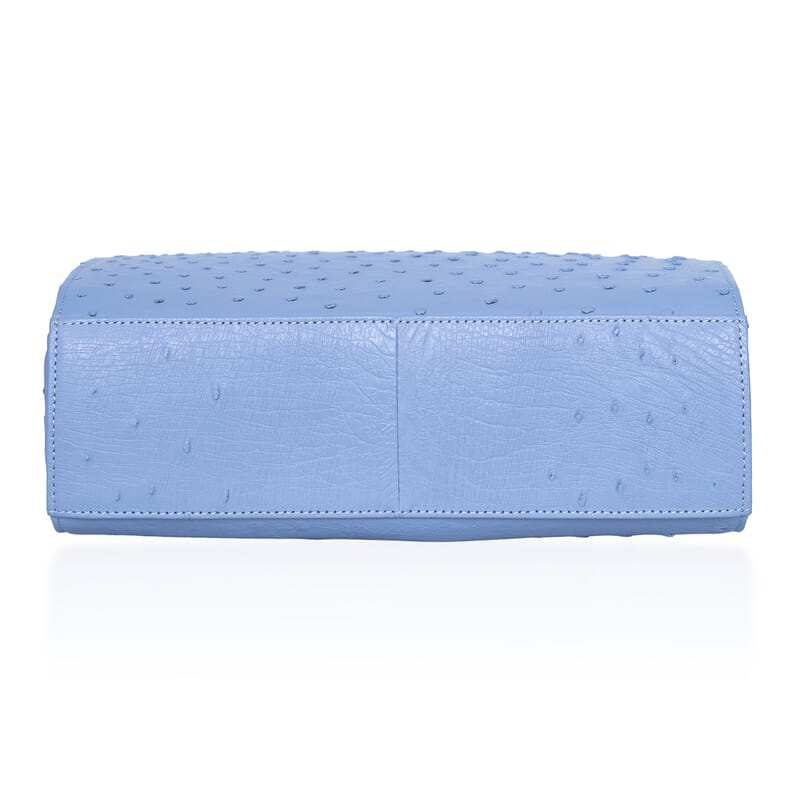 Grand Pelle Blue Genuine Ostrich Leather Crossbody Bag