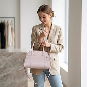 Grand Pelle Beige & Taupe Genuine Ostrich Leather Tote Bag