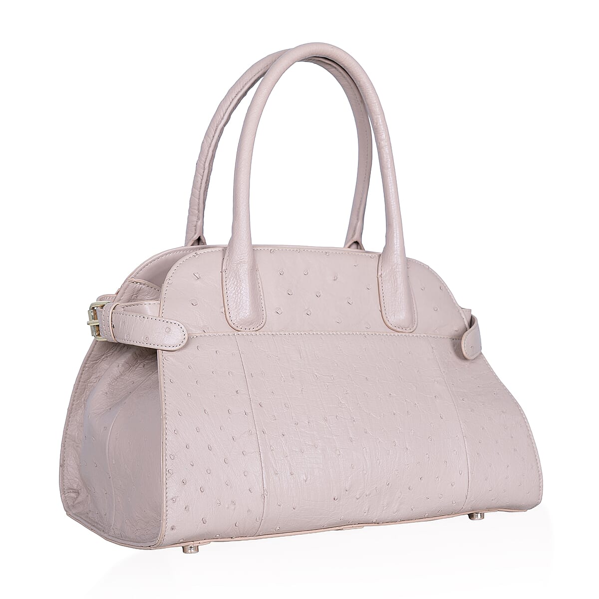 Grand Pelle Beige & Taupe Genuine Ostrich Leather Tote Bag image number 3