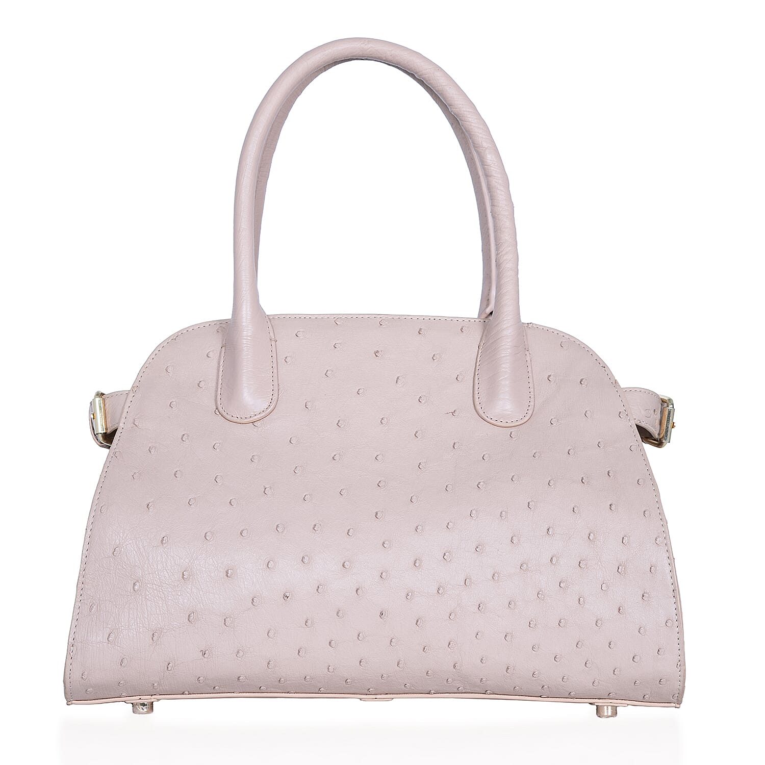 Grand Pelle Beige & Taupe Genuine Ostrich Leather Tote Bag