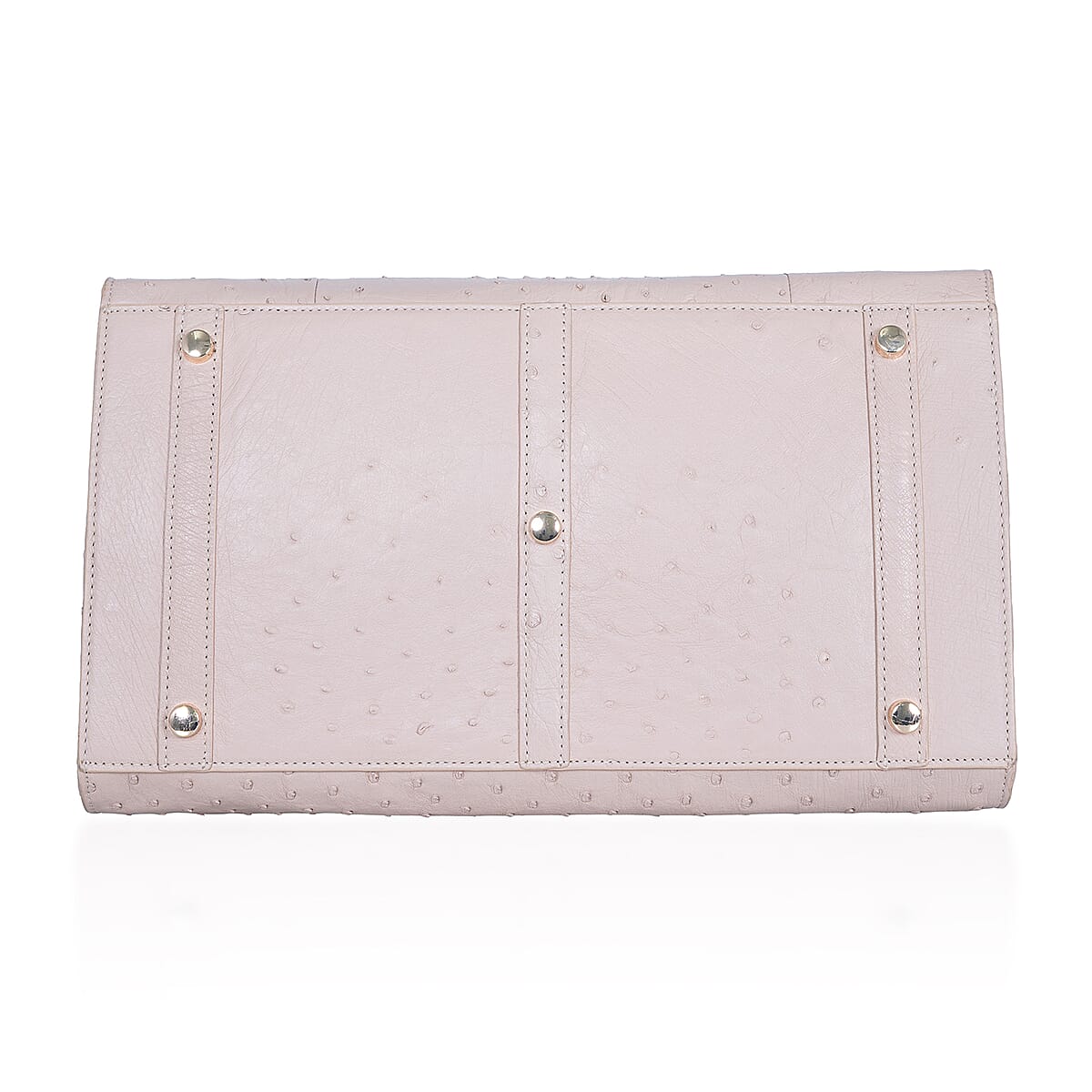 Grand Pelle Beige & Taupe Genuine Ostrich Leather Tote Bag image number 6
