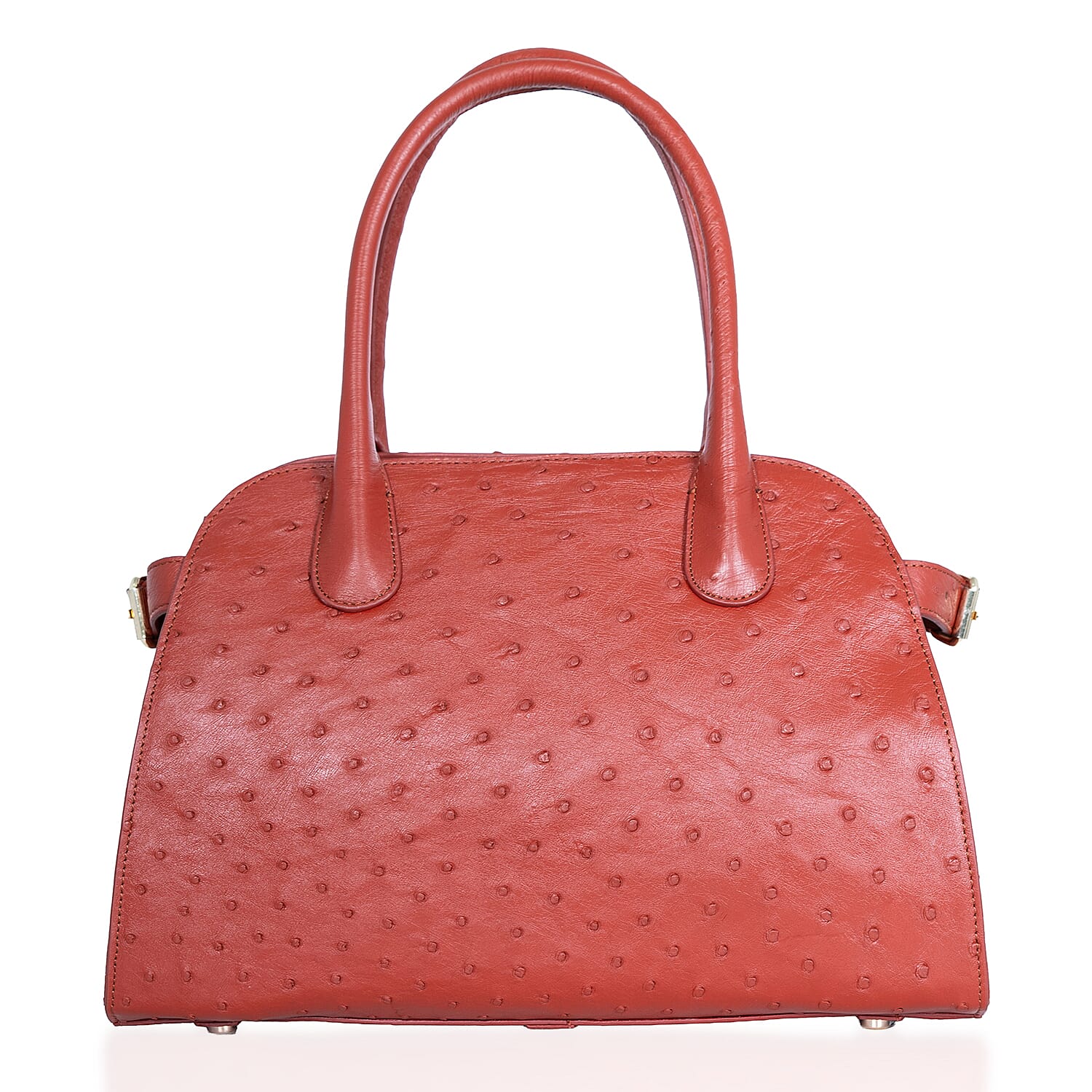 Grand Pelle Red Genuine Ostrich Leather Tote Bag