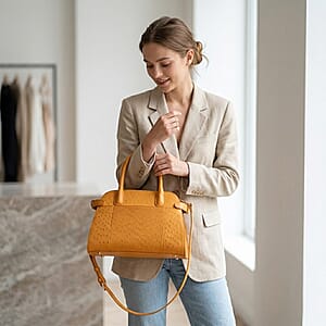 Grand Pelle Camel Genuine Ostrich Leather Tote Bag