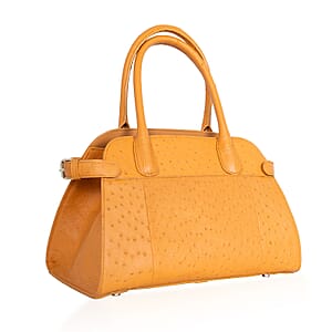 Grand Pelle Camel Genuine Ostrich Leather Tote Bag