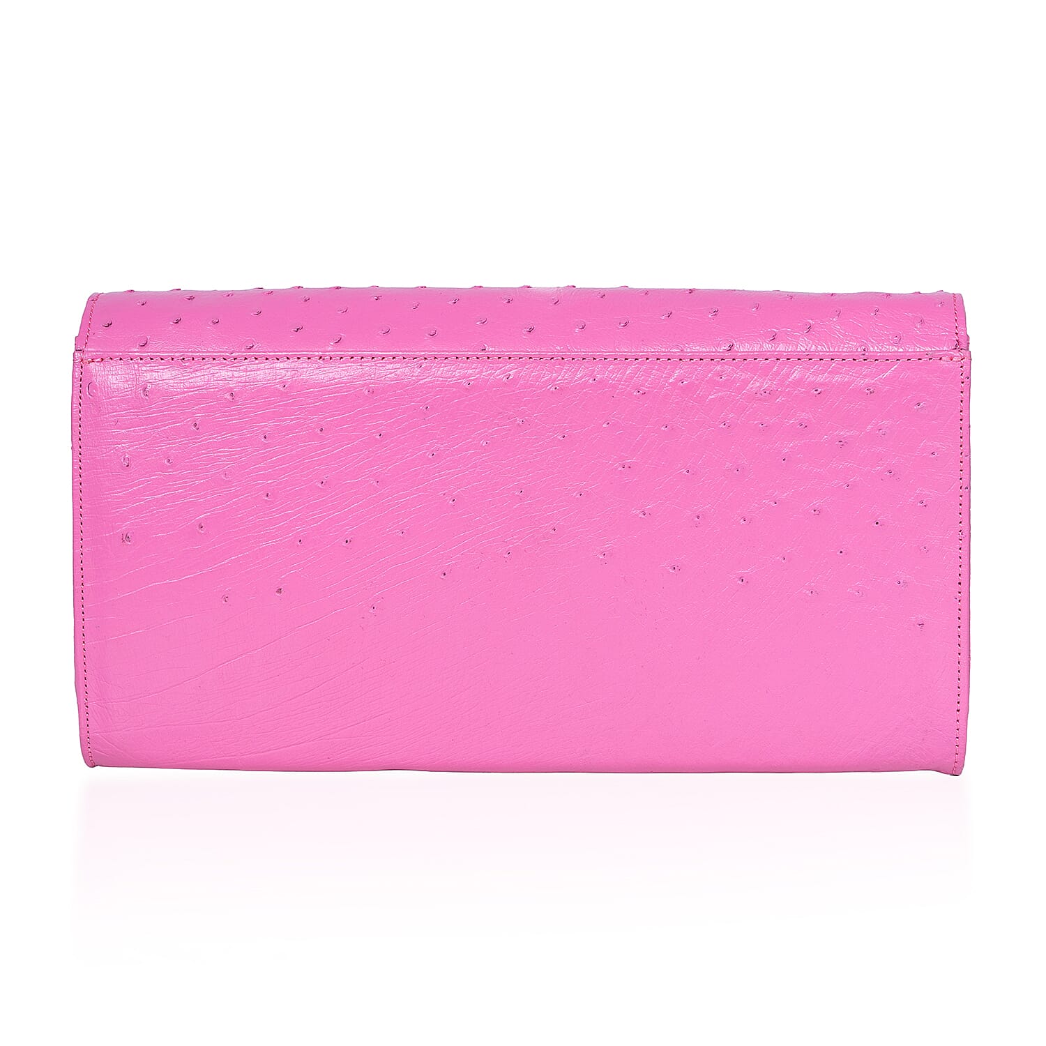 Grand Pelle Pink Genuine Ostrich Leather Crossbody Clutch Bag