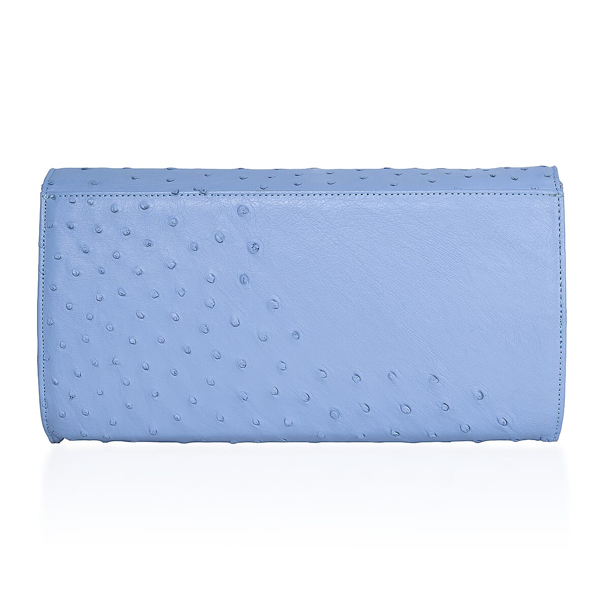 Grand Pelle Blue Genuine Ostrich Leather Crossbody Clutch Bag image number 5