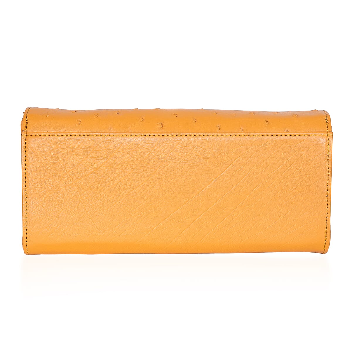 Grand Pelle Camel Genuine Ostrich Leather Crossbody Wallet image number 5