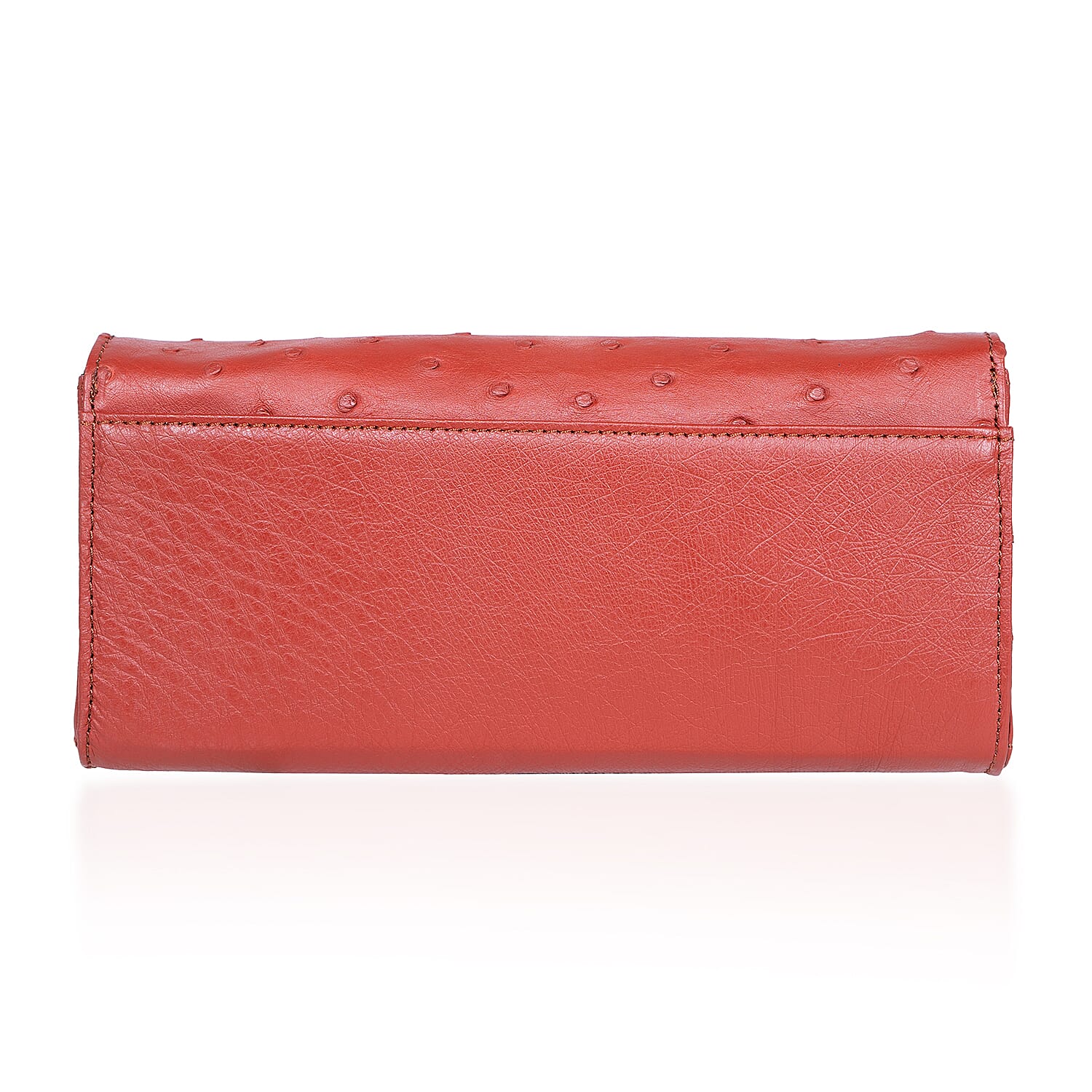 Grand Pelle Red Genuine Ostrich Leather Crossbody Wallet