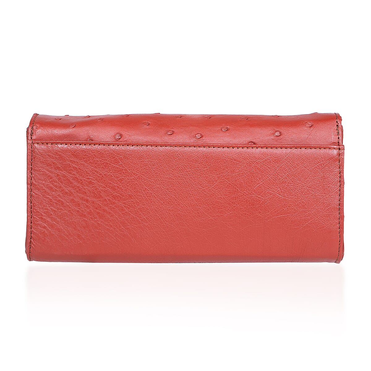 Grand Pelle Red Genuine Ostrich Leather Crossbody Wallet image number 5
