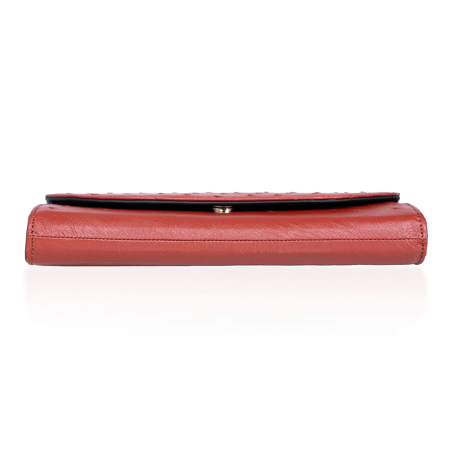 Grand Pelle Red Genuine Ostrich Leather Crossbody Wallet