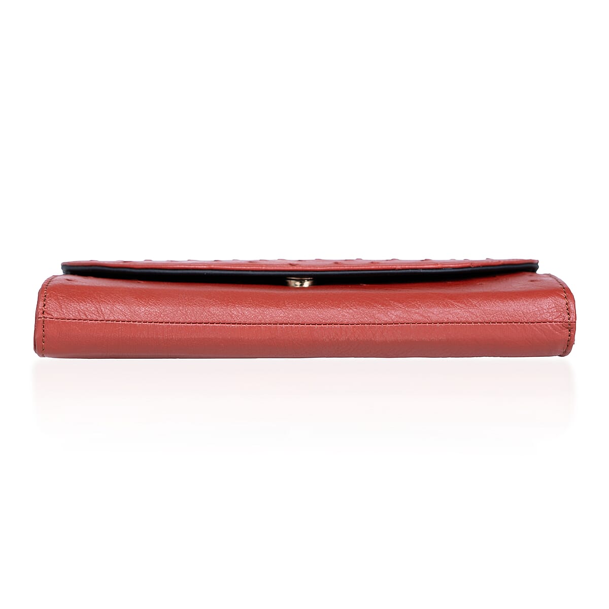 Grand Pelle Red Genuine Ostrich Leather Crossbody Wallet image number 6
