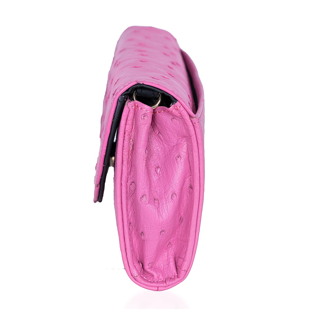 Grand Pelle Pink Genuine Ostrich Leather Crossbody Wallet image number 4