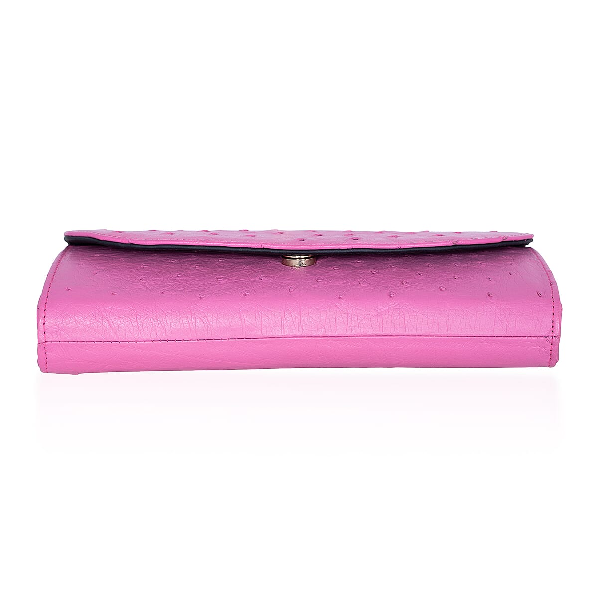 Grand Pelle Pink Genuine Ostrich Leather Crossbody Wallet image number 6