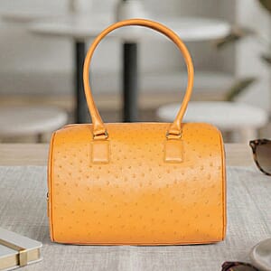 Grand Pelle Camel Genuine Ostrich Leather Tote Bag