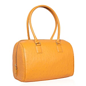 Grand Pelle Camel Genuine Ostrich Leather Tote Bag