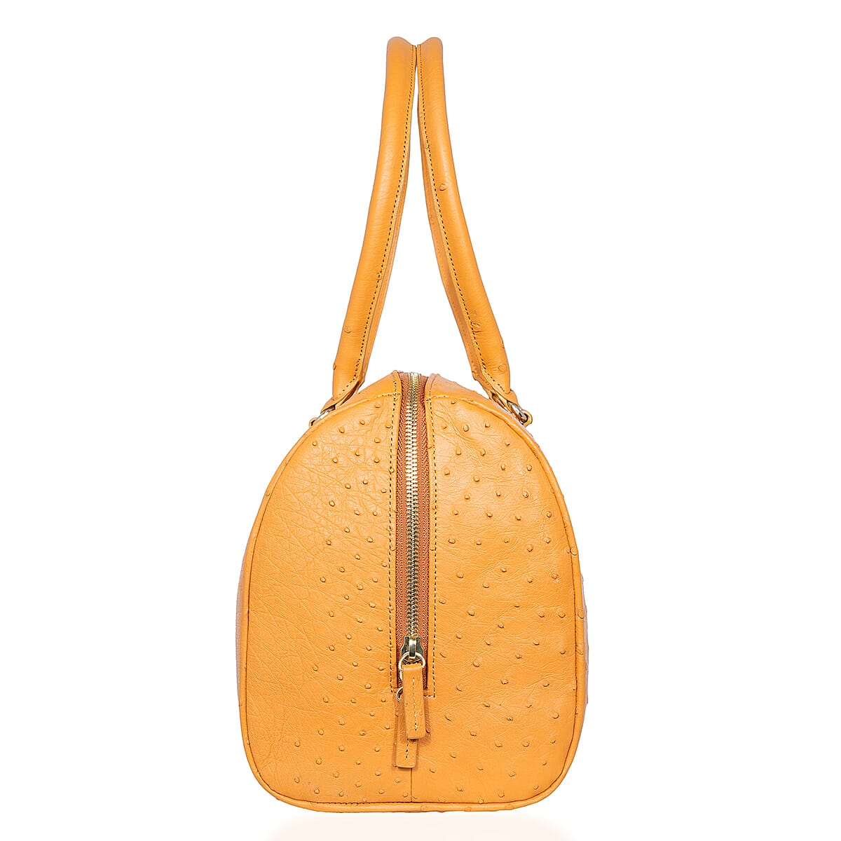 Grand Pelle Camel Genuine Ostrich Leather Tote Bag image number 4