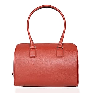Grand Pelle Red Genuine Ostrich Leather Tote Bag